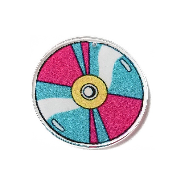 

PandaHall Acrylic Pendant, saucer, 40x39.5x2mm, Hole: 1.6mm Acrylic Others