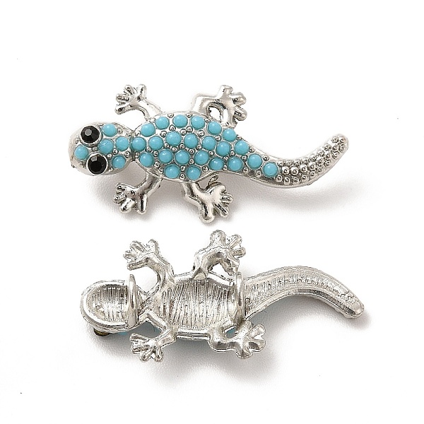 

PandaHall Alloy Rhinestone Pendants, Gecko Charm, Platinum, 24.5x12x6.5mm, Hole: 1.6mm Alloy+Rhinestone Other Animal Green
