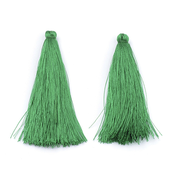 

PandaHall Nylon Tassel Big Pendant Decorations, Medium Sea Green, 65~70x8~10mm Nylon Green