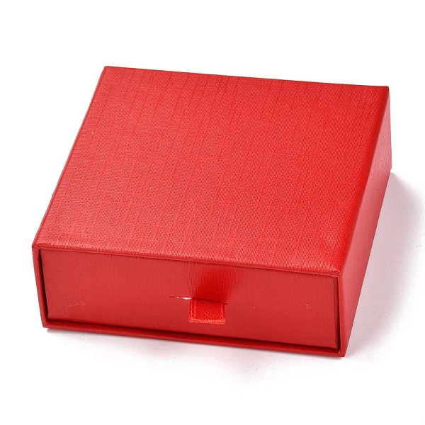 

PandaHall Square Paper Drawer Box, with Black Sponge & Polyester Rope, for Bracelet and Rings, Red, 9.3x9.4x3.4cm Paper Square Red