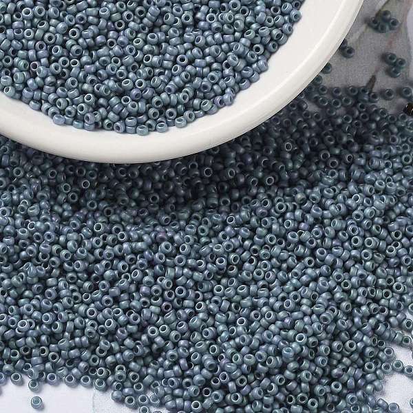 

PandaHall MIYUKI Round Rocailles Beads, Japanese Seed Beads, 15/0, (RR2030) Matte Metallic Steel Blue Luster, 15/0, 1.5mm, Hole: 0.7mm...
