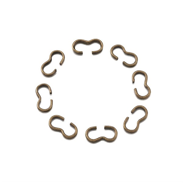 PandaHall Iron Quick Link Connectors, Chain Findings, Number 3 Shaped Clasps, Antique Bronze, 7.5~8x4x1~2mm Iron Number