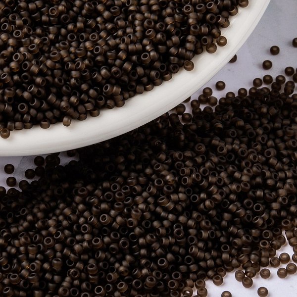 

PandaHall MIYUKI Round Rocailles Beads, Japanese Seed Beads, 15/0, (RR135F) Matte Transparent Root Beer, 1.5mm, Hole: 0.7mm, about..., Brown