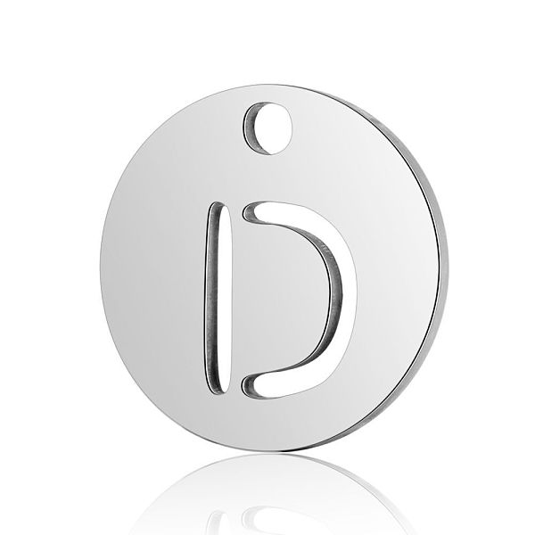 

PandaHall 201 Stainless Steel Charms, Flat Round with Letter, Stainless Steel Color, Letter.D, 12x1mm, Hole: 1.5mm 201 Stainless Steel...