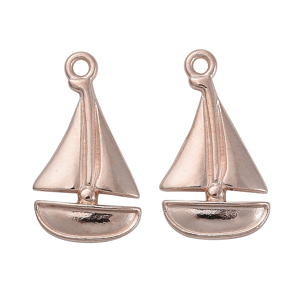 

PandaHall Alloy Pendants, Sailing Boat, Cadmium Free & Lead Free, Rose Gold, 23x13x2mm, Hole: 1.5mm, about 870pcs/1000g Alloy Vehicle