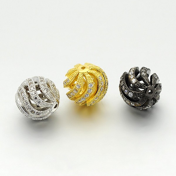 

PandaHall Brass Micro Pave Cubic Zirconia Hollow Round Beads, Cadmium Free & Lead Free, Clear, Mixed Color, 12mm, Hole: 1mm Brass+Cubic...