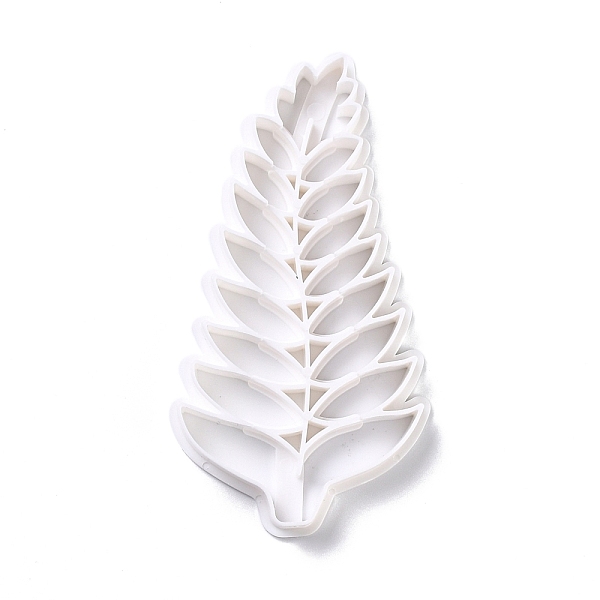 

PandaHall Plastic Mold, Cookie Cutters, Cookies Moulds, DIY Biscuit Baking Tool, Leaf, White, 105x56x10mm Plastic Leaf White