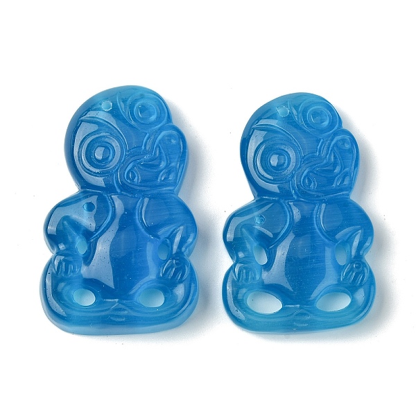

PandaHall Dyed Natural Selenite Big Pendants, Monkey, Deep Sky Blue, 50~51x31~31.5x7~9mm, Hole: 1.6~1.8mm Selenite Monkey