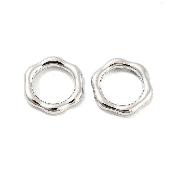 

PandaHall 304 Stainless Steel Linking Rings, Flower, Stainless Steel Color, 13.5x12.5x2mm, Inner Diameter: 8.5mm 304 Stainless Steel Flower