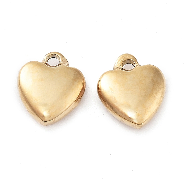 

PandaHall 304 Stainless Steel Charms, Heart Charm, Real 14K Gold Plated, 8x7x2.5mm, Hole: 1mm 304 Stainless Steel Heart