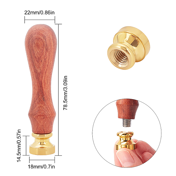 

PandaHall CRASPIRE DIY Stamp Making Kits, Including Pear Wood Handle and Blank Wax Seal Brass Stamp Head, Round, Light Gold, 1.45x1.8cm...