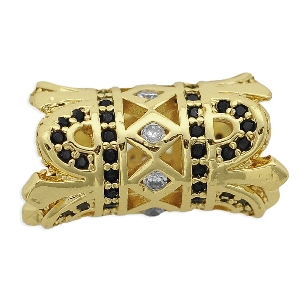 

PandaHall Brass Micro Pave Cubic Zirconia European Beads, Column, Light Gold, 17.5x10mm, Hole: 5.5mm, 3pcs/bag Brass+Cubic Zirconia Column..., Black