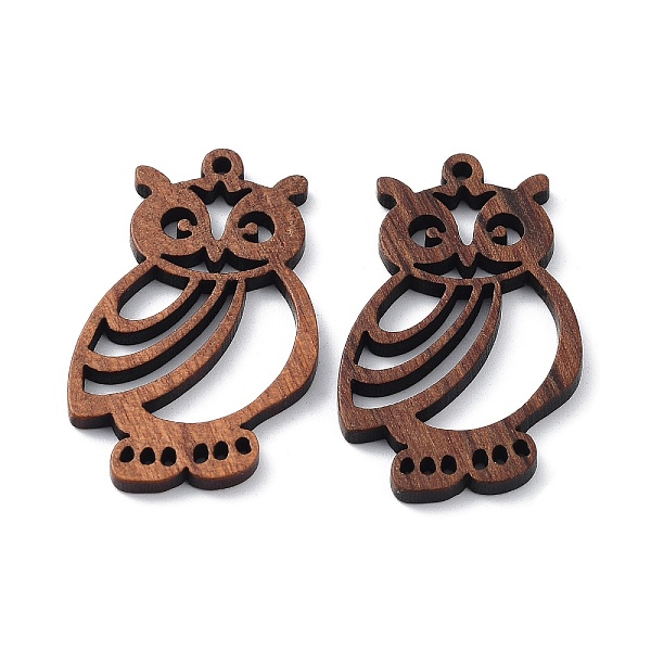 

PandaHall Walnut Wood Laser Cut Pendants, Hollow Charms, Undyed, Owl, 38x23x2.4mm, Hole: 1.6mm Wood Owl Brown
