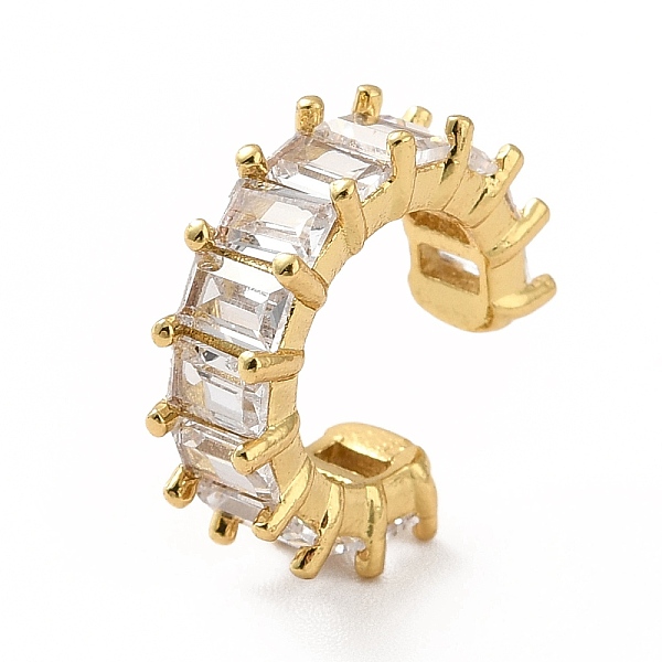 

PandaHall Cubic Zirconia Tennis Cuff Earrings, Real 18K Gold Plated Brass C-shape Earrings for Non Piercing, Cadmium Free & Lead Free, Clear...