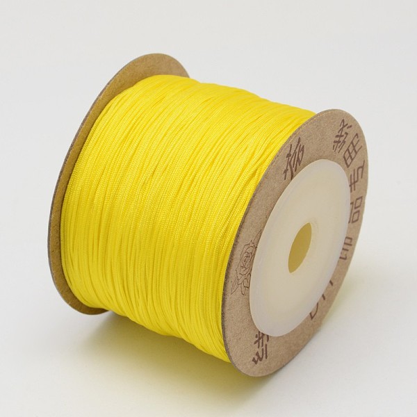 

PandaHall Nylon Threads, Yellow, 0.6mm, about 109.36 yards(100m)/roll Nylon Yellow