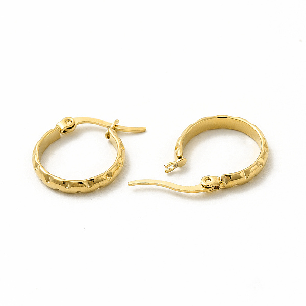 

PandaHall 201 Stainless Steel Grooved Hoop Earrings with 304 Stainless Steel Pins for Women, Golden, 20x19x3mm, Pin: 0.6x1mm 201 Stainless...