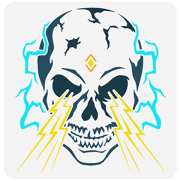 

PandaHall FINGERINSPIRE Evil Skull Stencils for Painting 30x30cm Laser Eyes Skull Stencils Plastic Skull Pattern Stencil Reusable DIY...