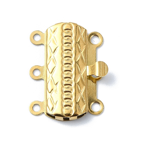 

PandaHall Ion Plating(IP) 304 Stainless Steel Box Clasp, Real 18K Gold Plated, 19x15.5mm, Hole: 1.6mm 304 Stainless Steel
