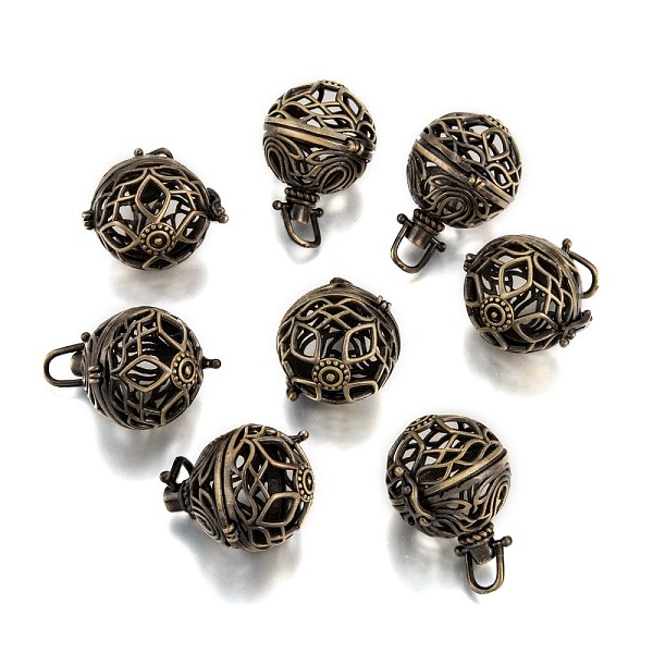 

PandaHall Round Brass Hollow Cage Pendants, For Chime Ball Pendant Necklaces Making, Lead Free & Cadmium Free, Brushed Antique Bronze...