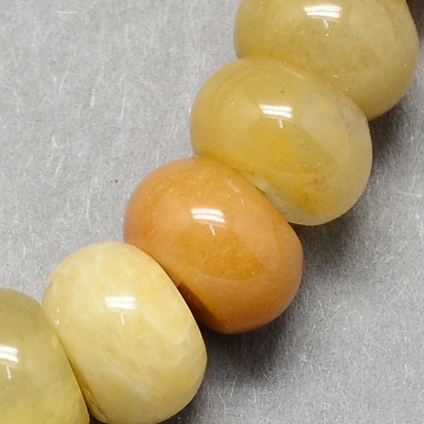 

PandaHall Natural Gemstone Old Topaz Jade Stone Rondelle Beads Strands, Goldenrod, 8x5mm, Hole: 1mm, about 60~65pcs/strand, 15.7 inch Topaz..., Gold
