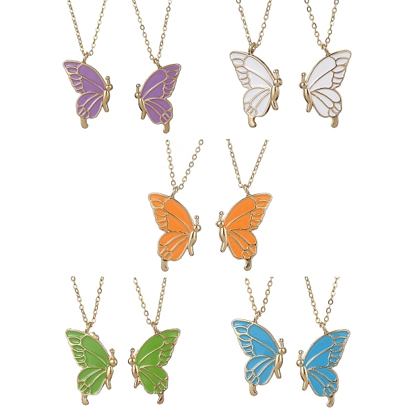 

PandaHall 2Pcs Alloy Butterfly Pendant Necklaces, Cable Chain Necklace, Jewely for Women, Mixed Color, 17-3/4 inch(45cm) Alloy Butterfly..., Multicolor