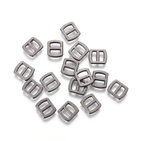 

PandaHall Mini Alloy Buckles, Adjustable Buckle Fasteners, Rectangle, Gunmetal, 6x5x1mm, Hole: 3x1mm Alloy Rectangle
