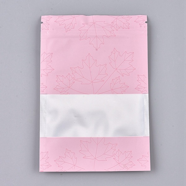 

PandaHall Plastic Zip Lock Bags, Resealable Aluminum Foil Pouch, Food Storage Bags, Rectangle, Maple Leave Pattern, Hot Pink, 15.1x10.1cm...