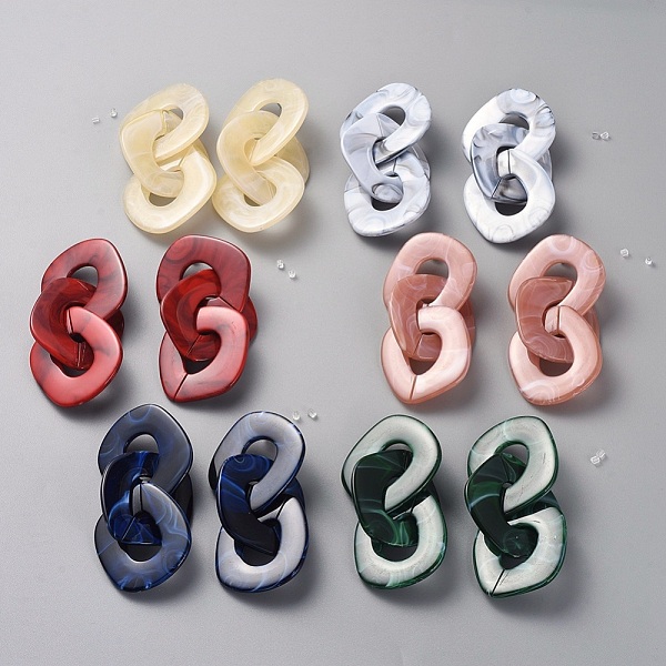 

PandaHall Acrylic Dangle Stud Earrings, with 304 Stainless Steel Findings and Ear Nuts, Mixed Color, 97mm, Pin: 0.6mm Acrylic Multicolor