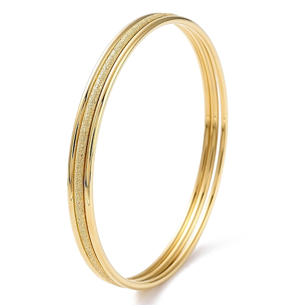 

PandaHall 3Pcs Ion Plating(IP) 304 Stainless Steel Plain Bangles Set, Stackable Bangles, Real 18K Gold Plated, Inner Diameter: 2-1/2 inch...