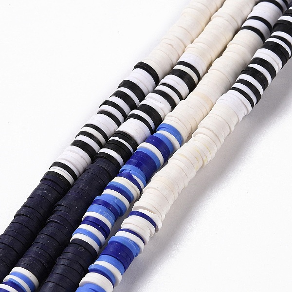 

PandaHall Handmade Polymer Clay Bead Strands, Heishi Beads, Disc/Flat Round, White, 6x0.2~2mm, Hole: 2mm, about 325~330pcs/strand, 15.12~...