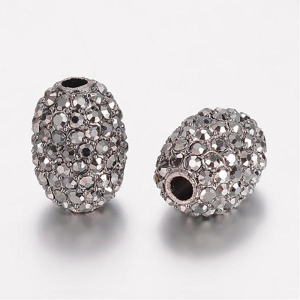 

PandaHall Alloy Rhinestone Beads, Oval, Hematite, 16x12mm, Hole: 2.5mm Alloy+Rhinestone Oval Black