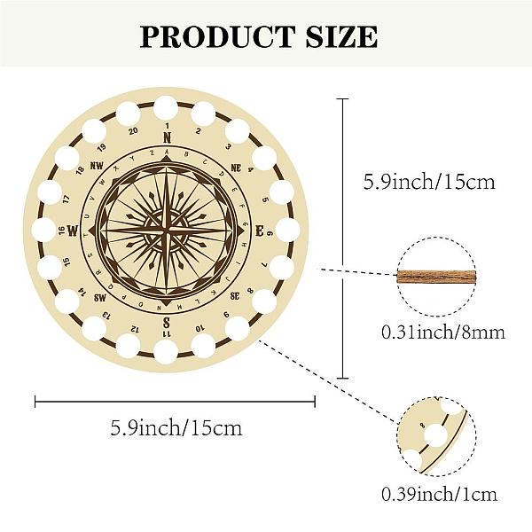 

PandaHall Poplar Wood Thread Winding Boards, Floss Organizer, for Cross Stitch Embroidery Cotton Thread Craft DIY Sewing Storage, Flat Round...