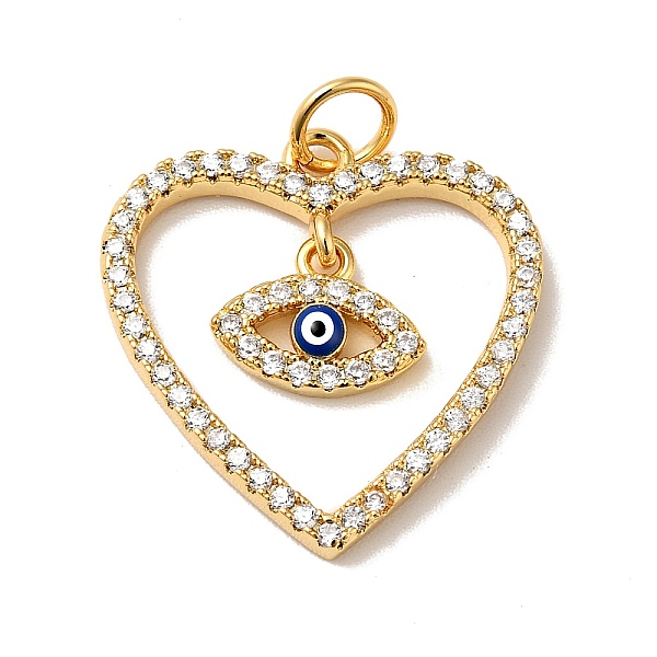 

PandaHall Rack Plating Brass Micro Pave Clear Cubic Zirconia Pendants, with Jump Ring and Enamel, Cadmium Free & Nickel Free & Lead Free...