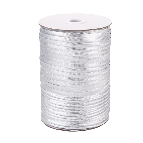 

PandaHall Polyester Fiber Ribbons, Silver, 3/8 inch(11mm), 100m/roll Polypropylene None Silver