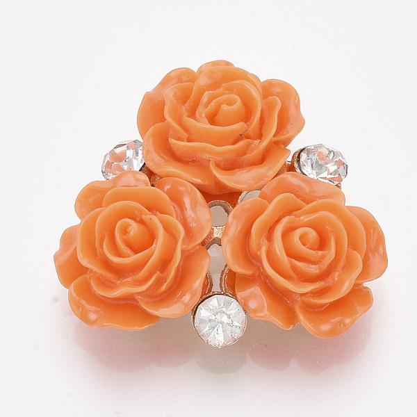 

PandaHall Resin Cabochons, with Light Gold Plated Alloy and Crystal Rhinestone, Flower, Mixed Color, 27~29x27~28x9.5mm Resin Flower..., Multicolor