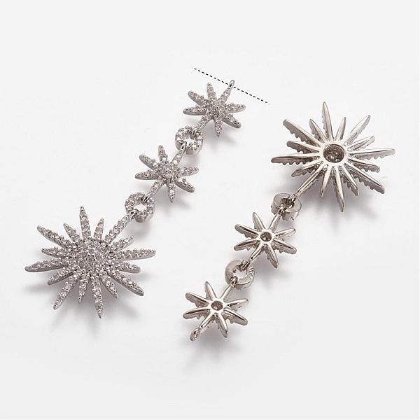 

PandaHall Brass Micro Pave Cubic Zirconia Pendants, Star, Big Pendants, Platinum, 57x21x3.8mm Brass+Cubic Zirconia Star Clear