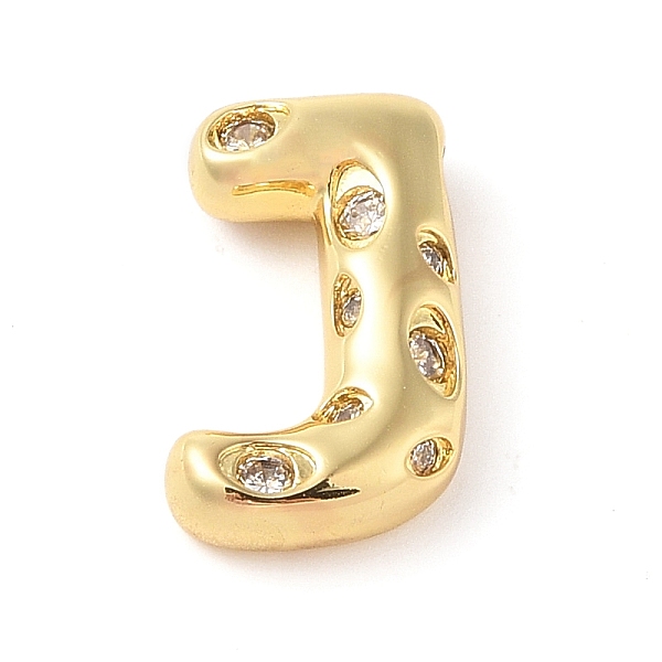 

PandaHall Brass Micro Pave Clear Cubic Zirconia Pendant, Letter A~Z, Letter J, 22x14x6mm, Hole: 4mm Brass+Cubic Zirconia Letter J Clear
