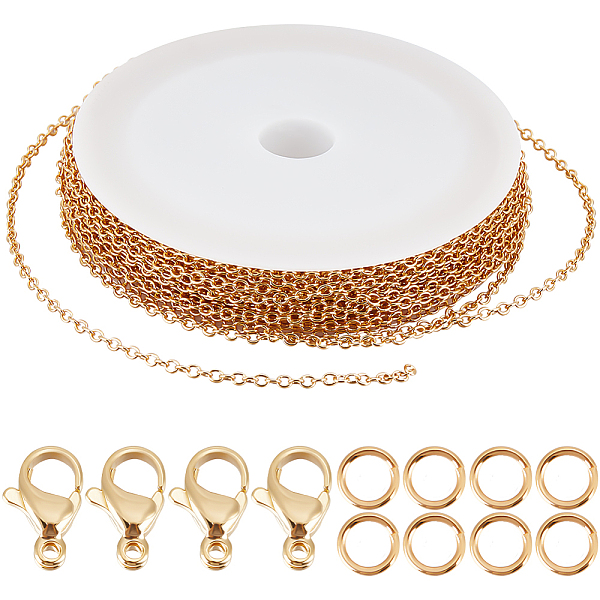 

PandaHall Beebeecraft 1 Box 10M Soldered Brass Curb Chains 18K Gold Plated Brass 2.5mm Oval Chunky Link Necklace with 20Pcs Lobster Claw...