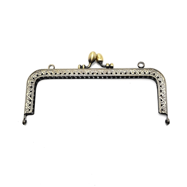 

PandaHall Iron Purse Frames, Bag Handle, for Bag Sewing Craft, Antique Bronze, 8x15.3x1cm, Hole: 1mm & 4.5mm Iron