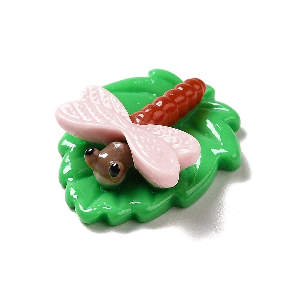 

PandaHall Opaque Resin Cabochons, Leaf, Pink, Dragonfly Pattern, 28.5x23x8.5mm Resin Dragonfly Pink