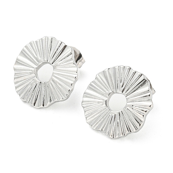 

PandaHall 304 Stainless Steel Stud Earrings, Donut, Stainless Steel Color, 17x16.5mm 304 Stainless Steel