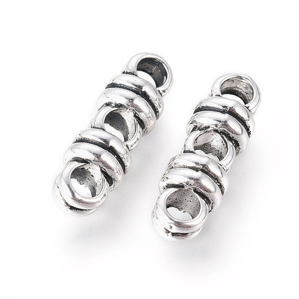 

PandaHall Tibetan Style Alloy Spacer Bars, 3-Hole, Cadmium Free & Lead Free, Antique Silver, 6.5x20x6.5mm, Hole: 3.5mm Alloy