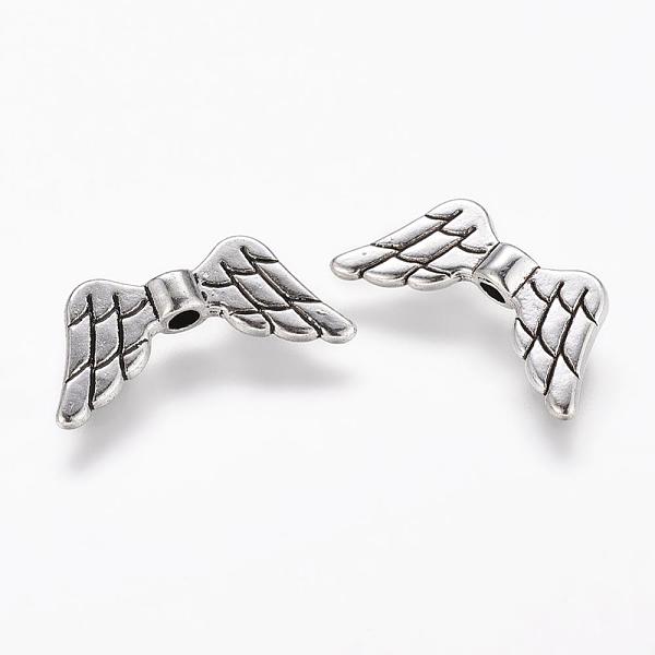 

PandaHall Tibetan Style Alloy Beads, Wing, Cadmium Free & Lead Free, Antique Silver, 9x19x3mm, Hole: 2mm Alloy Wing