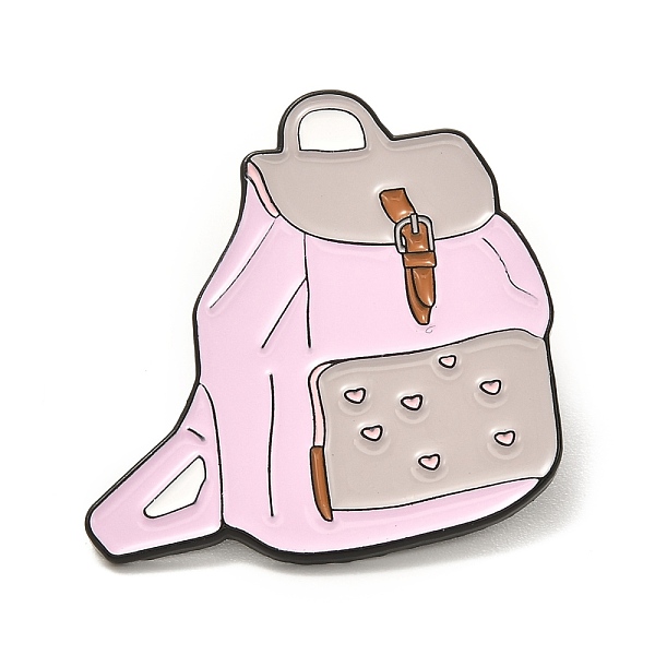 

PandaHall Backpack Enamel Pin, Cartoon Alloy Enamel Brooch for Children Student Women, Electrophoresis Black, Pearl Pink, 30x31x11.2mm...