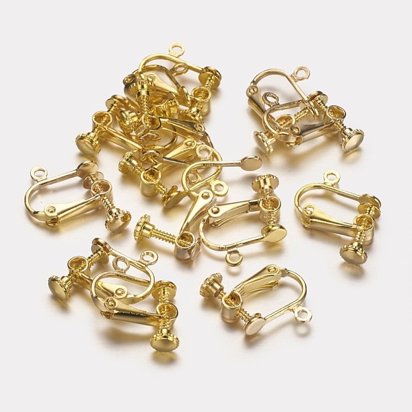 

PandaHall Brass Clip-on Earring Findings, Golden, 15x13x5mm Brass