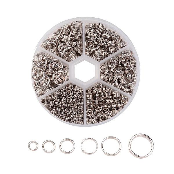 

PandaHall 1 Box Iron Split Rings, Double Loops Jump Rings, 4mm/5mm/6mm/7mm/8mm/10mm, Platinum Iron Ring