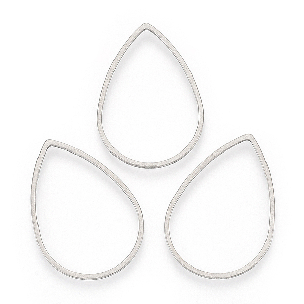 

PandaHall 201 Stainless Steel Linking Rings, Teardrop, Stainless Steel Color, 32x22x1mm, inner measure: 29.5x20mm 201 Stainless Steel...