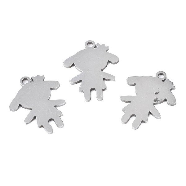 

PandaHall 201 Stainless Steel Pendants, Laser Cut, Girl Silhouette Charm, Stainless Steel Color, 17x13.5x1mm, Hole: 1.4mm 201 Stainless...