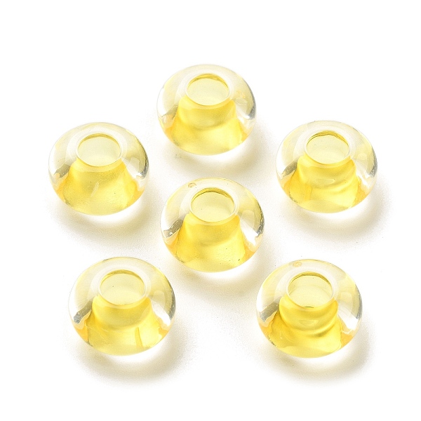 

PandaHall Transparent Acrylic European Beads, Large Hole Beads, Rondelle, Yellow, 14x8.5mm, Hole: 5.5mm, about 537pcs/500g Acrylic Rondelle...
