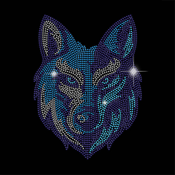 

PandaHall SUPERDANT Wolf Rhinestones Transfer Iron On Rhinestone Transfer Wolf Applique Crystal Wild Wolf Heat Transfer Hot Fix Crystal Wolf...